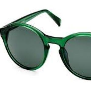 NEW Warby Parker Round Art Deco Sunglasses Green